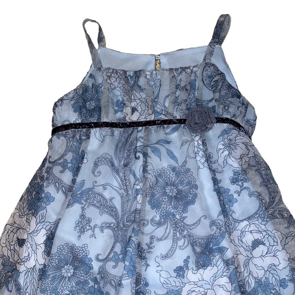 Biscotti Collection Little Girls Dress Floral Rosettes Sheer Lined Summer Dress - Picture 2 of 6